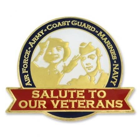 Salute Our Veterans Pin with Magnetic Back 