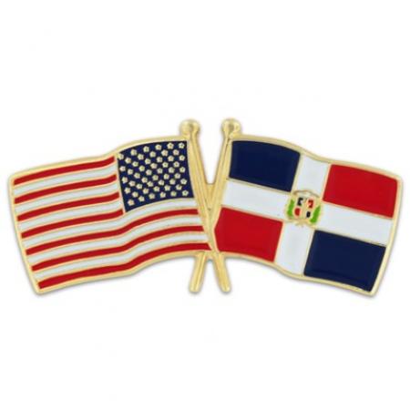 USA and Dominican Republic Flag Pin 