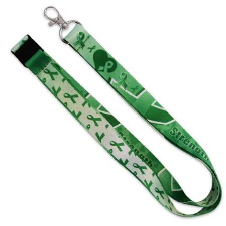 Green Awareness Ribbon Lanyard 