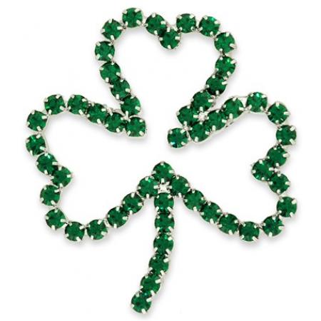 Rhinestone Shamrock Pin 