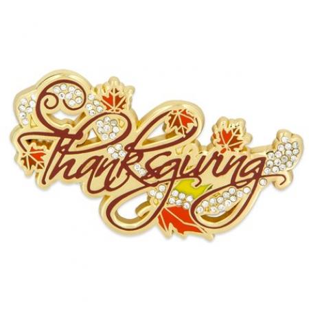 Rhinestone Thanksgiving Brooch 