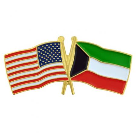 USA and Kuwait Flag Pin 