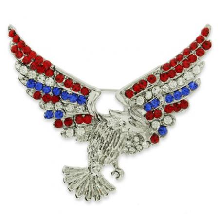 Rhinestone Eagle Pin 