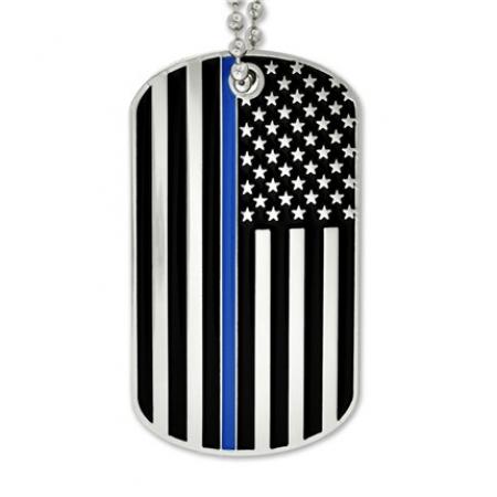 Thin Blue Line Dog Tag - Engravable 