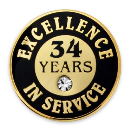 Excellence In Service Pin - 34 Years 