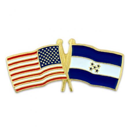 USA and Honduras Flag Pin 