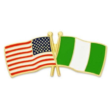 USA and Nigeria Flag Pin 