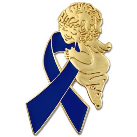 Blue Ribbon Angel Pin 