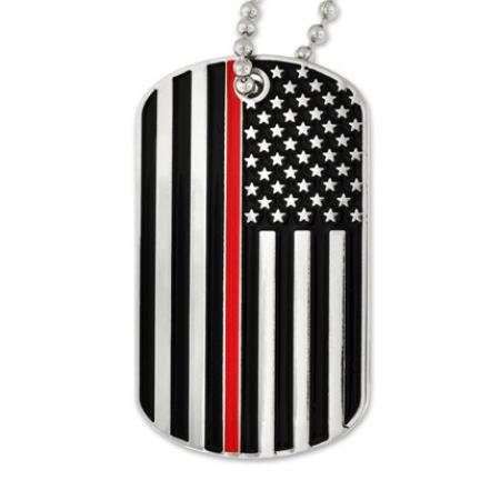 Thin Red Line Dog Tag - Engravable 