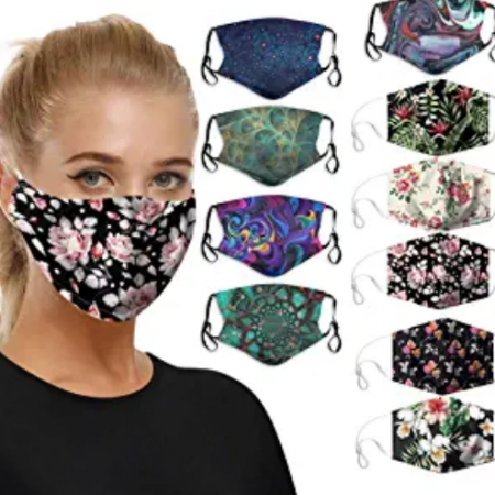 10PC Unisex Printed Washable Face Masks 