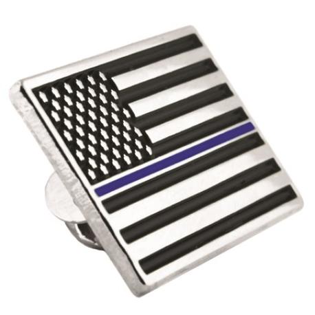     Thin Blue Line American Flag Pin