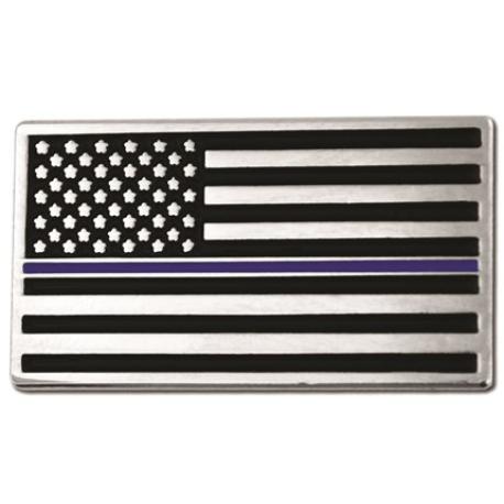     Thin Blue Line American Flag Pin