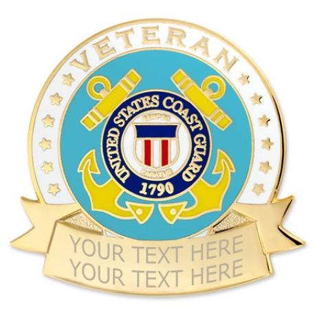     Coast Guard Veteran Pin - Engravable