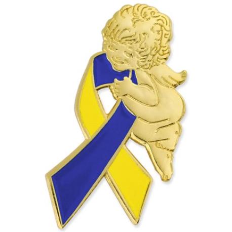     Down Syndrome Ribbon Angel Pin