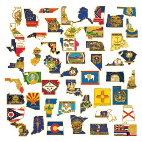     50 State SHAPE Pin Collection