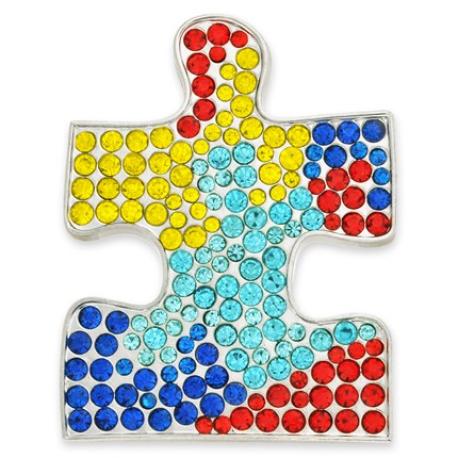     Rhinestone Autism Puzzle Pin