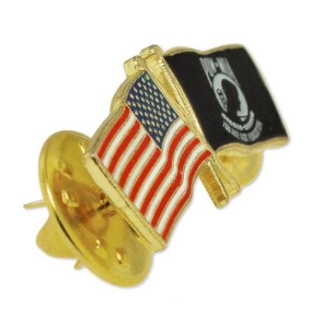     USA and POW Flag Pin