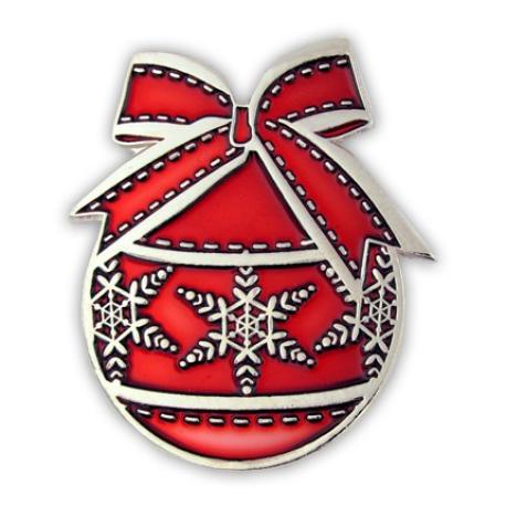     Christmas Ornament Pin - Red