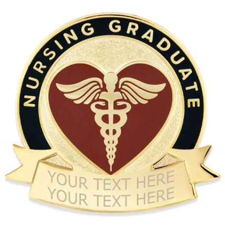     Nursing Grad Caduceus Pin-Engravable