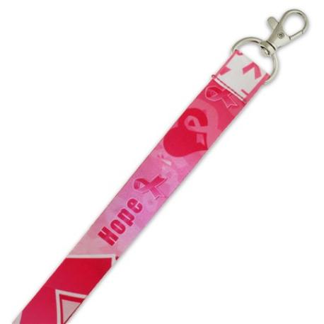     Pink Awareness Ribbon Lanyard