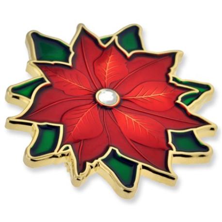     Poinsettia Christmas Brooch