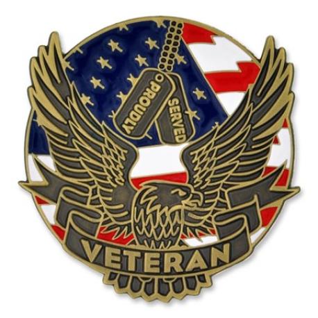     Proudly Served Veteran Pin