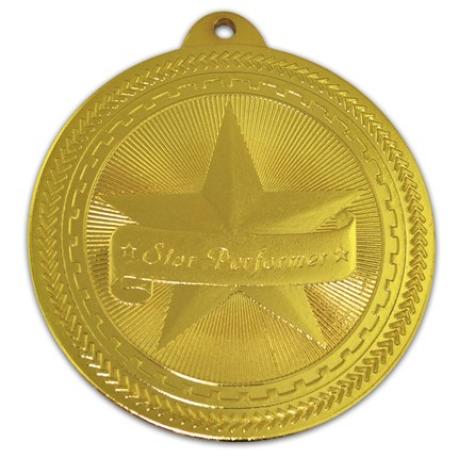     Gold Star Performer Medal - Engravable