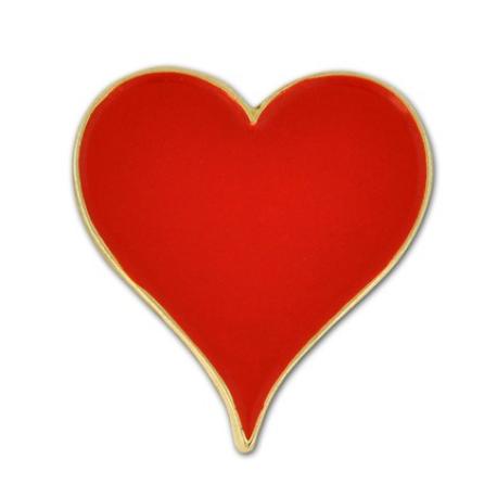     Red Heart Card Pin