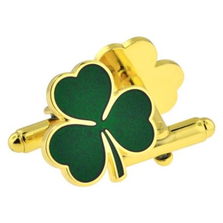     Shamrock Cufflinks and Stick Pin Set