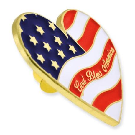     Heart Shaped Flag Pin