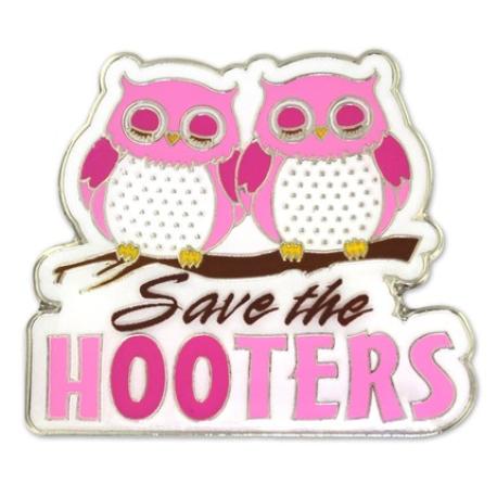     Breast Cancer Save the Hooters Pin