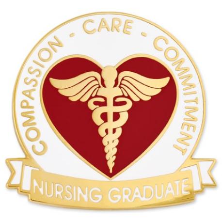     Nursing Graduate Pin - Compassion, Care, Commitment