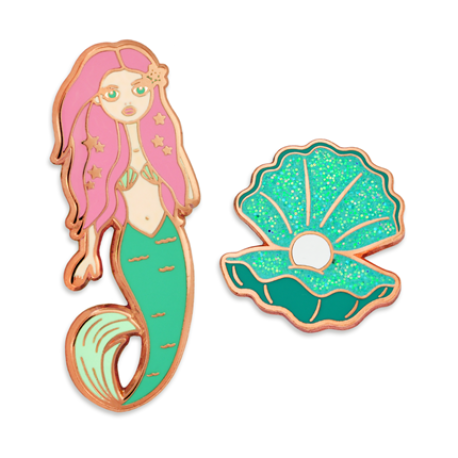     Mermaid Shell 2-Pin Set