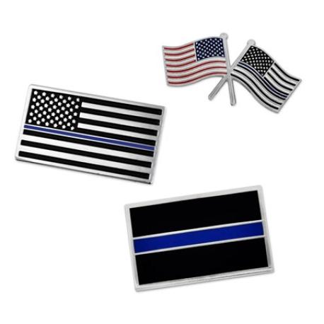     Thin Blue Line 3-Pin Set