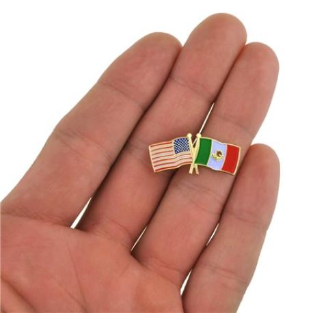     USA and Mexico Flag Pin