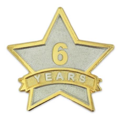     Years of Service Star Pin - 6 Years