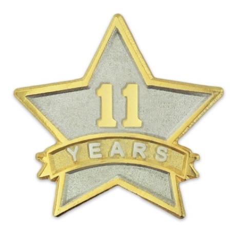     Years of Service Star Pin - 11 Years