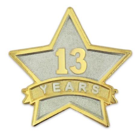     Years of Service Star Pin - 13 Years