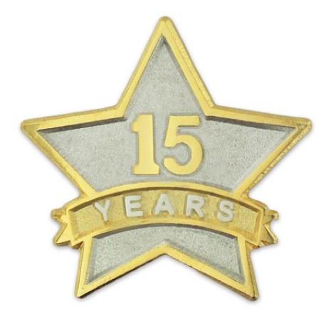     Years of Service Star Pin - 15 Years