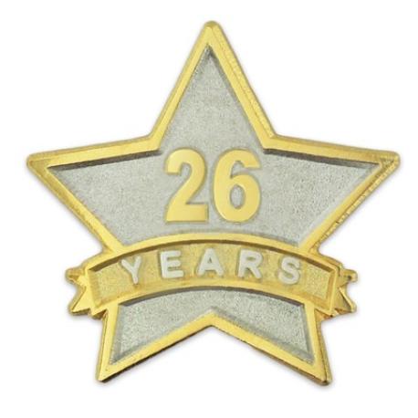     Years of Service Star Pin - 26 Years