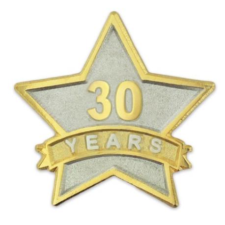     Years of Service Star Pin - 30 Years