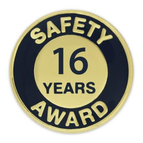     Safety Award Pin - 16 Years