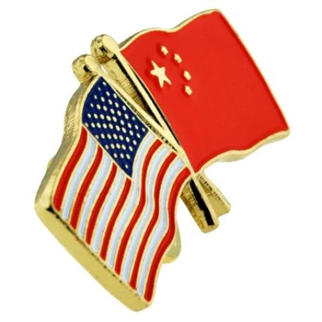     USA and China Flag Pin