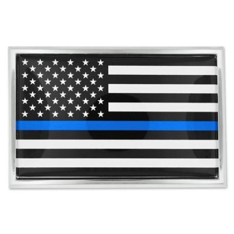     Thin Blue Line Chrome Emblem Decal