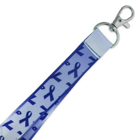     Blue Awareness Ribbon Lanyard