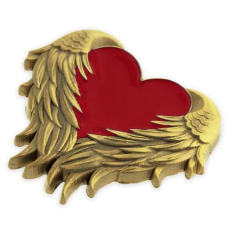     Red Heart with Wings Pin