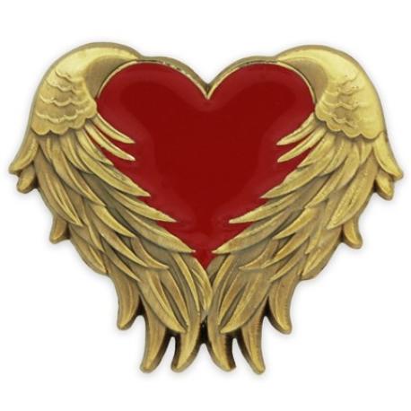     Red Heart with Wings Pin