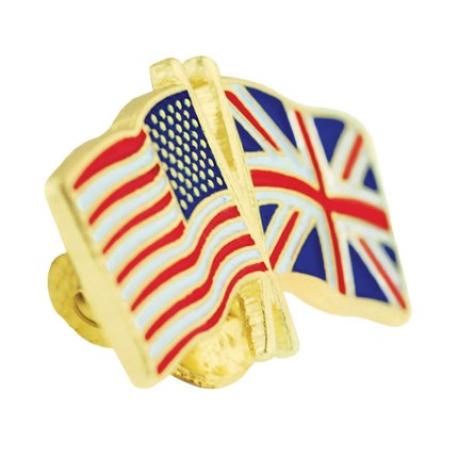     USA and United Kingdom Flag Pin