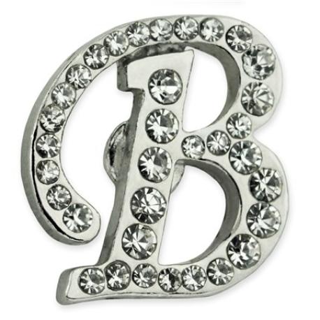     Rhinestone Letter B Pin