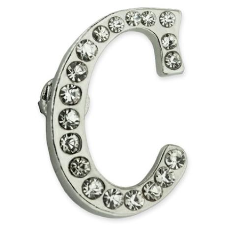     Rhinestone Letter C Pin